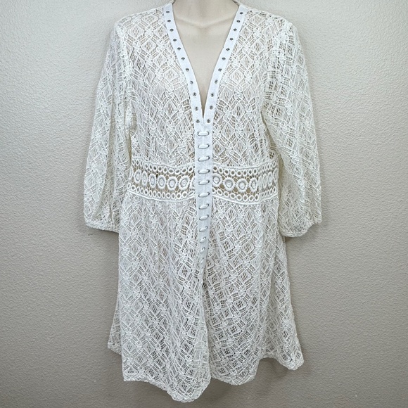 Disney Alice Through The Looking Glass Overylay Tunic Ivory Lace Dress Large L - Picture 1 of 13